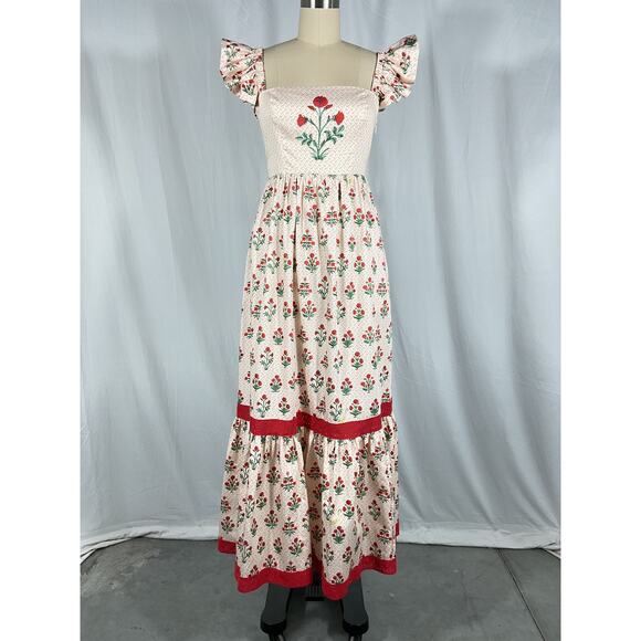 Hill House Home Smocked Poppy Block Print Pippa Dress Size S - Picture 6 of 6